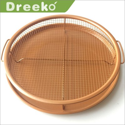 12" Non-Stick Round Copper Ceramic Crisper Tray