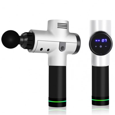 Wholesale High Powered Full Body Vibration Booster Fascia Massage Gun With LCD 4 heads